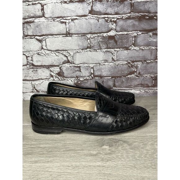 Cole Haan Black Leather Basket Weave Penny Loafers Dress Shoes Men’s 12M US/45EU - Picture 14 of 16